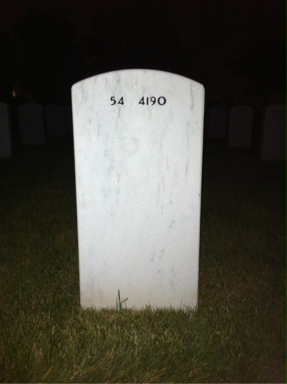 Back of headstone — Ross Mitchell
