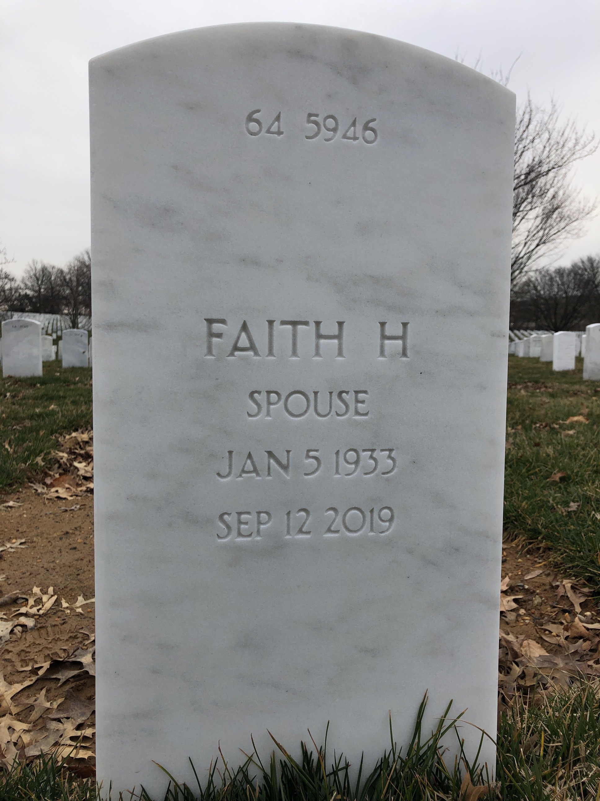 Back of headstone — Ronald Lemanski