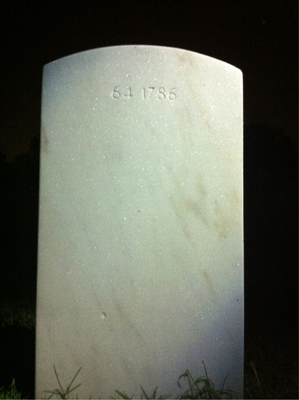 Back of headstone — Ashley Adams