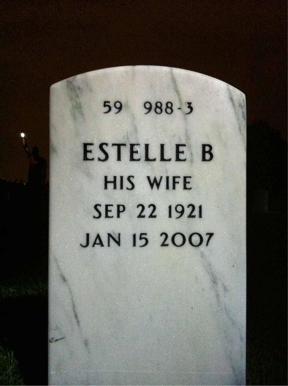Back of headstone — Harold Langley