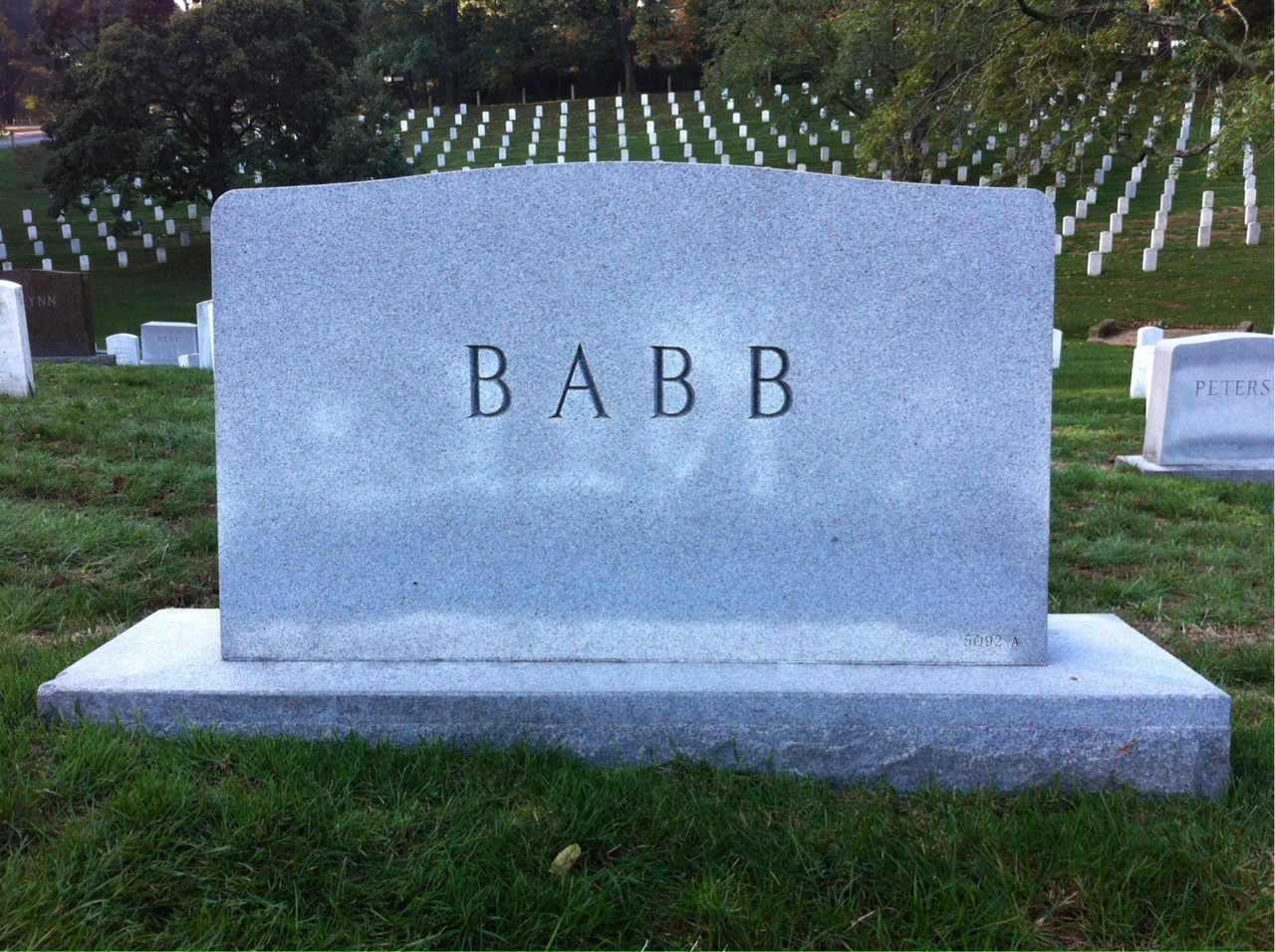 Back of headstone — Katherine Babb