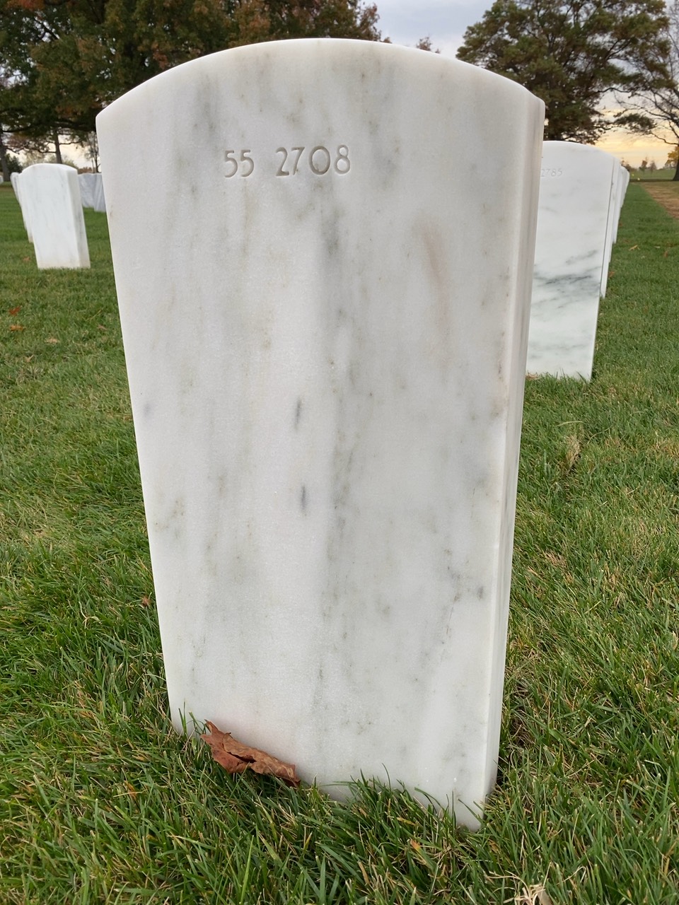 Back of headstone — William P Robbins