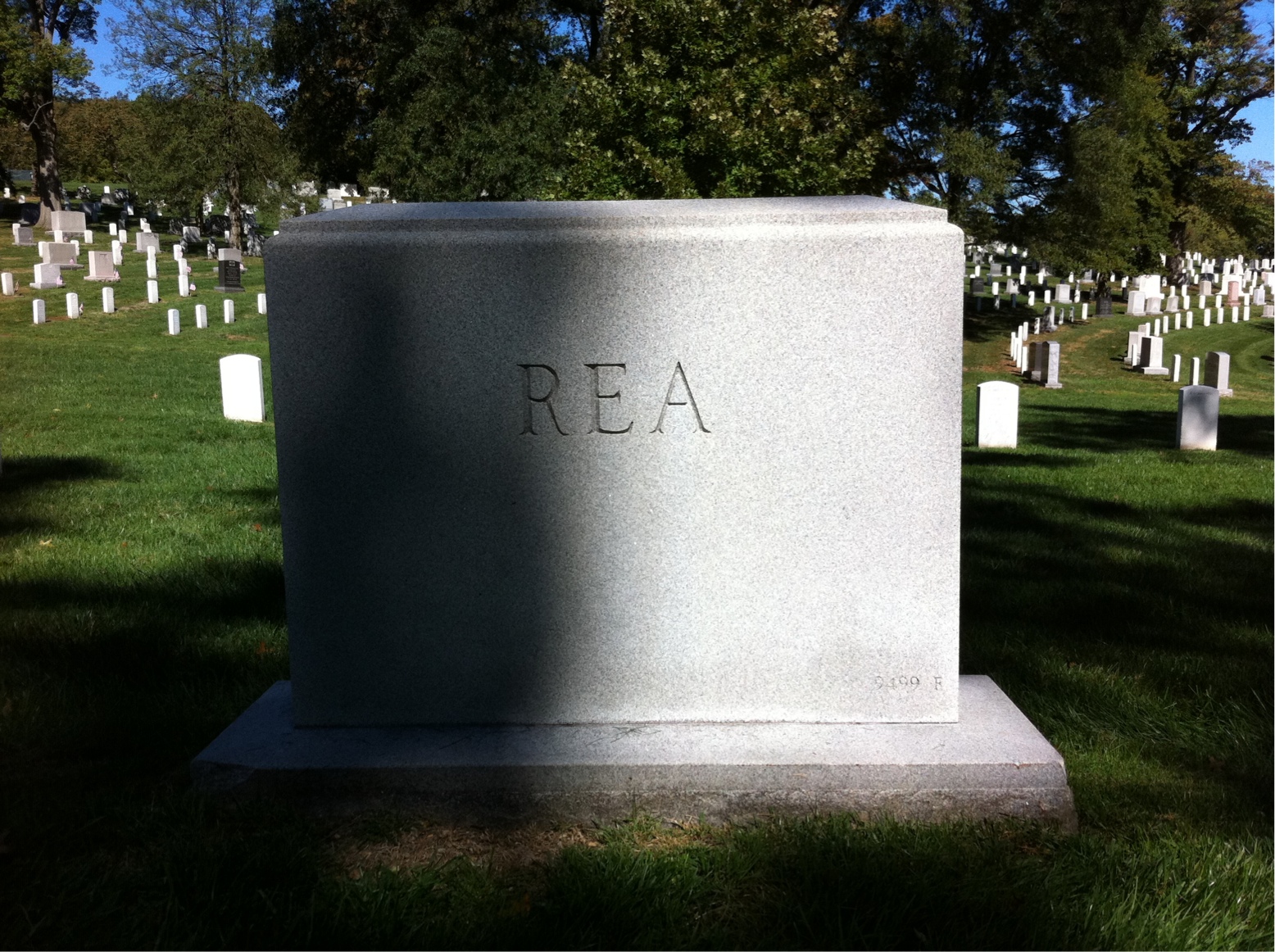 Back of headstone — Richard Rea