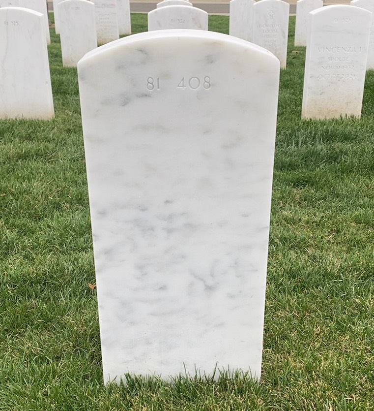 Back of headstone — Louie Alexander