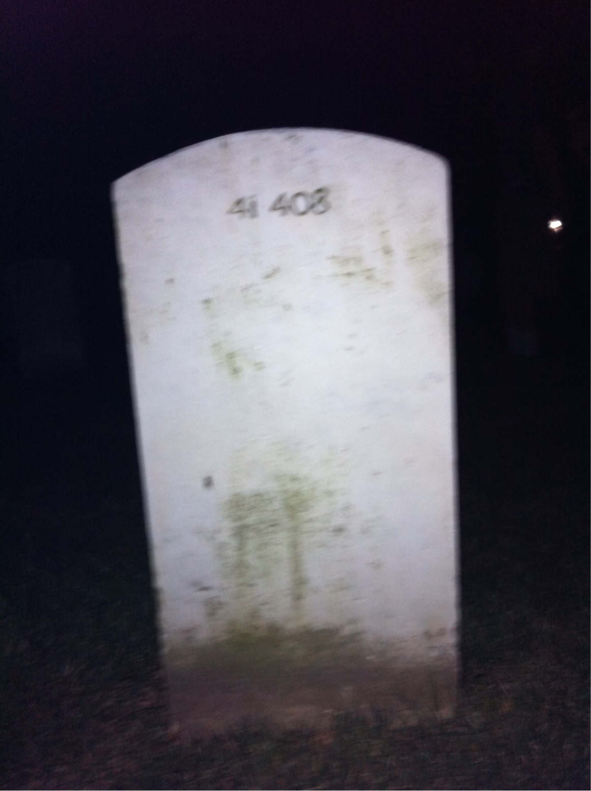 Back of headstone — William Baker