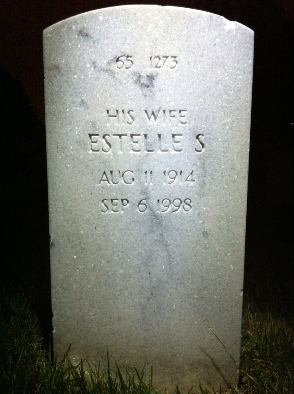Back of headstone — Estelle Brennan