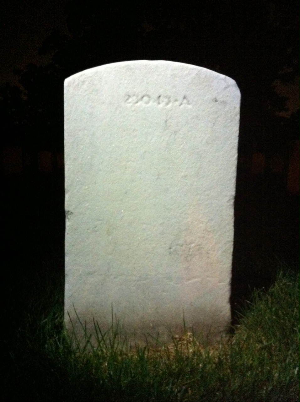 Back of headstone — Forby Murphy
