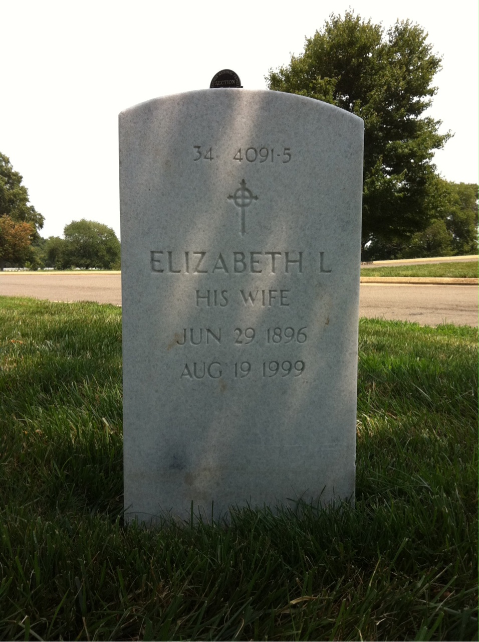 Back of headstone — Elizabeth Adcock