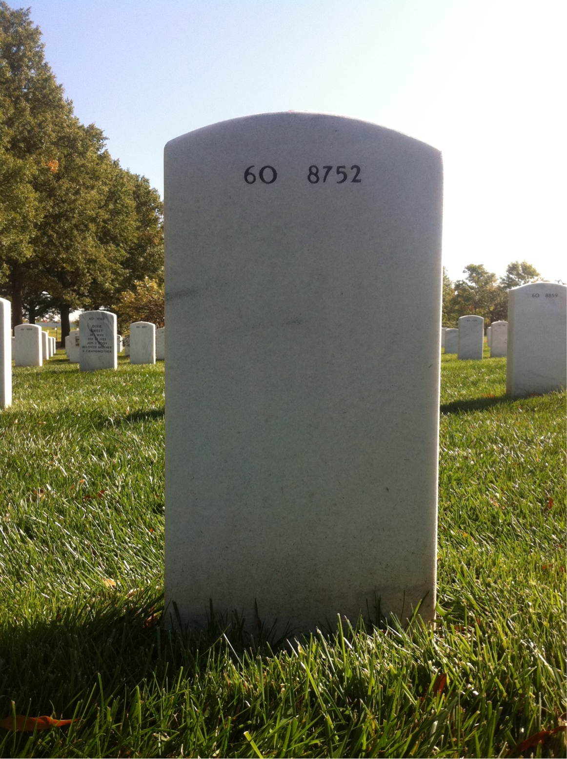 Back of headstone — Trevor Johnson