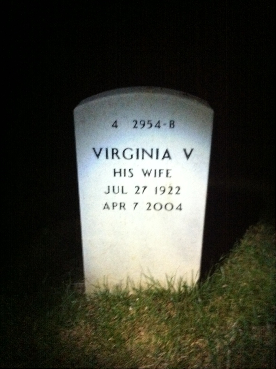 Back of headstone — Harry Spence