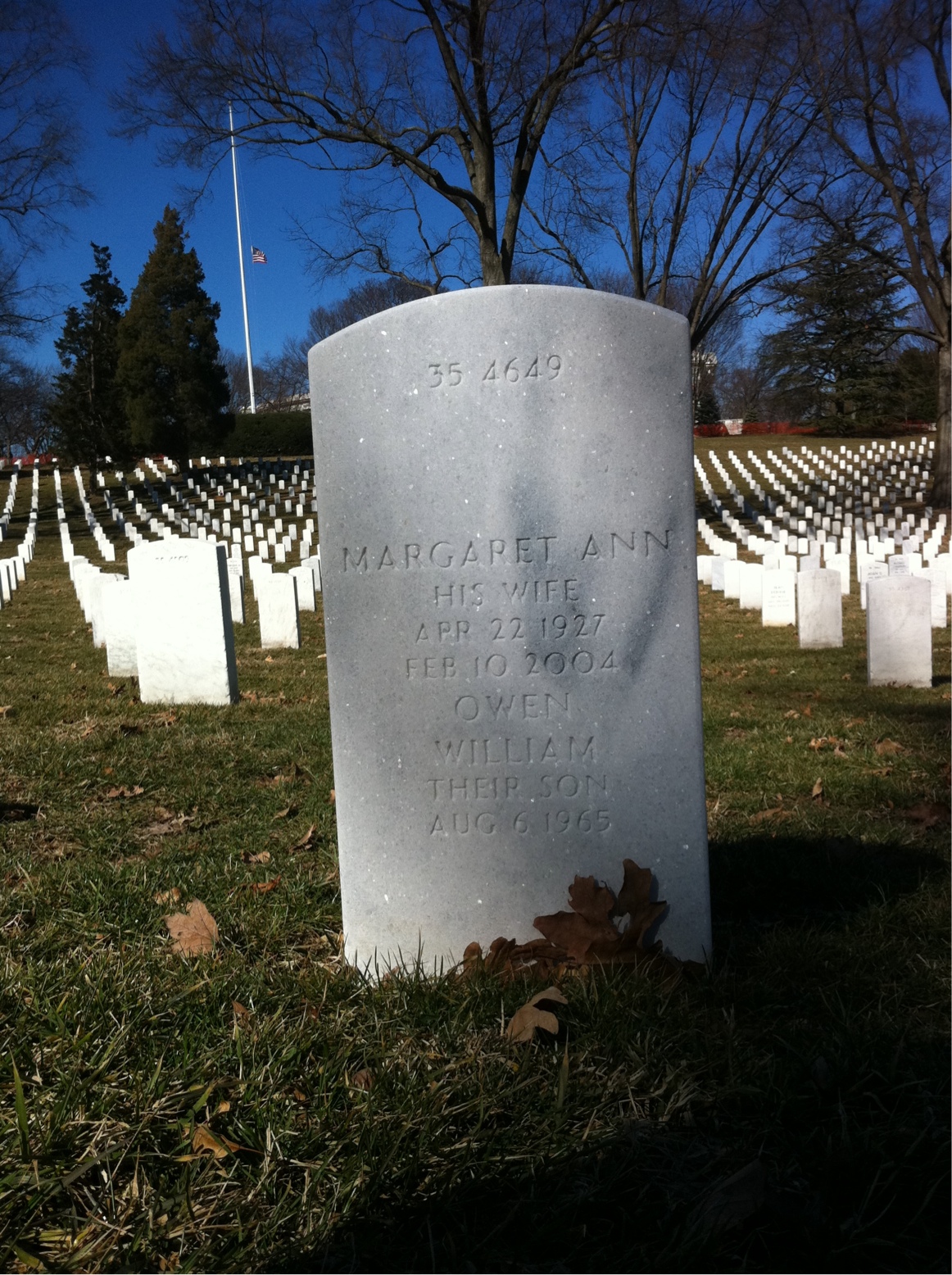 Back of headstone — Vincent Scully