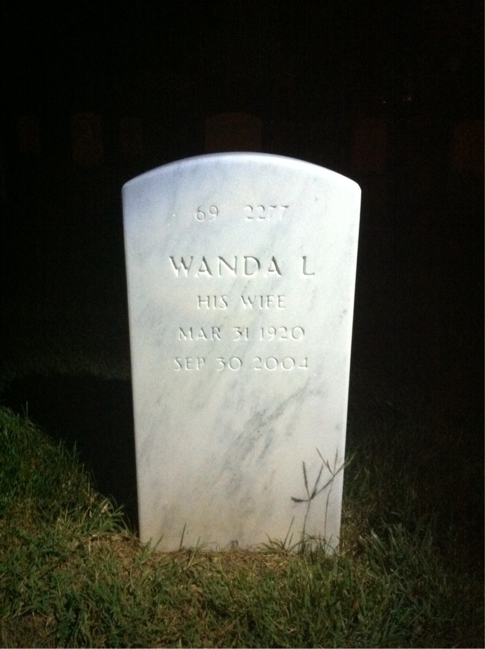 Back of headstone — Emil Andrus