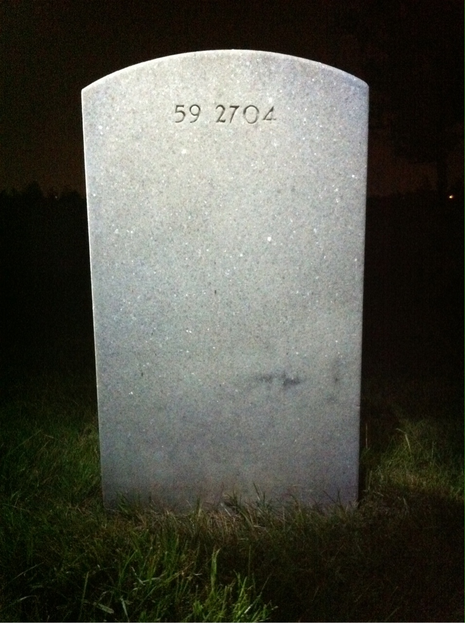 Back of headstone — Wesley A Coffman
