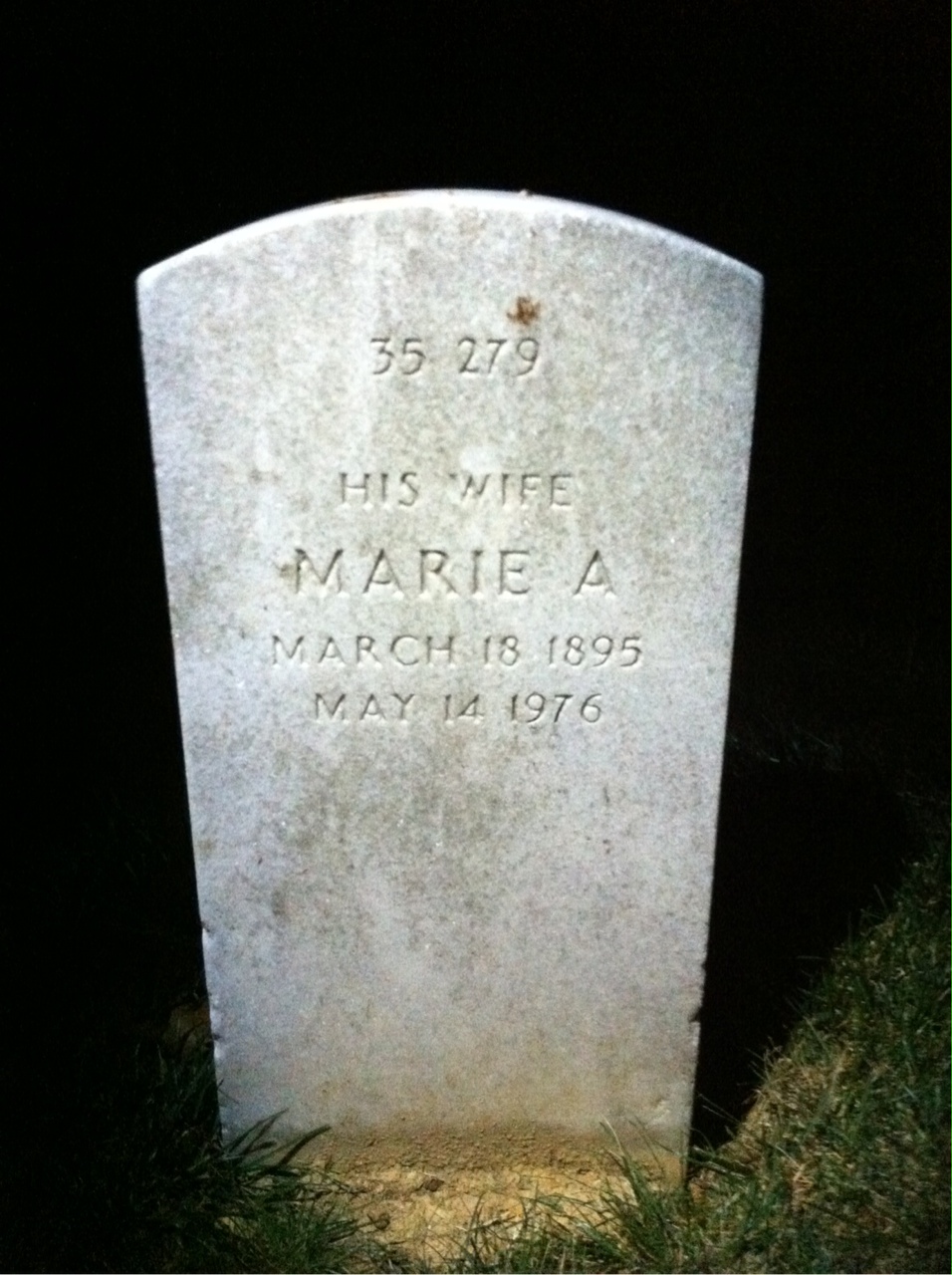 Back of headstone — Frank Alsop
