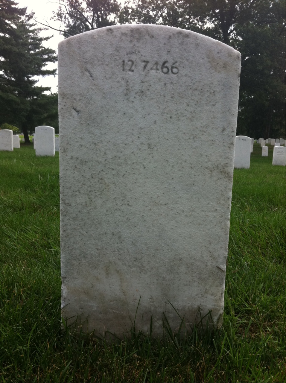 Back of headstone — Harold Allen