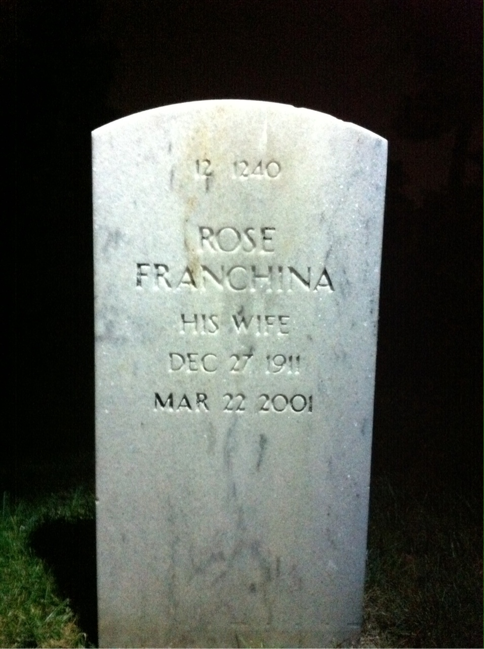 Back of headstone — Louis Montecalvo