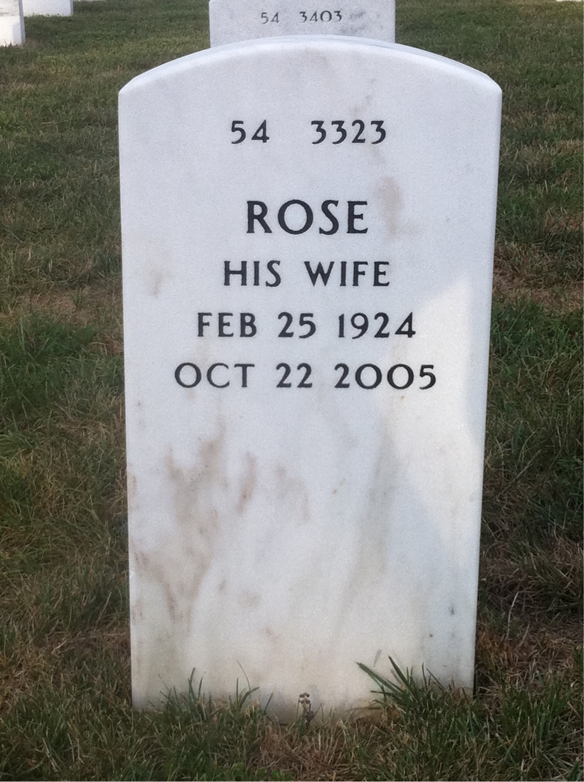 Back of headstone — Henry Choate