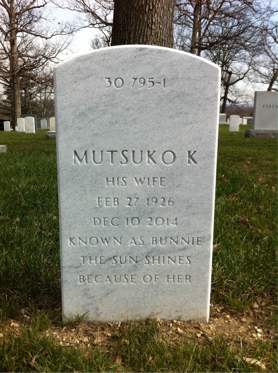 Back of headstone — Edgar Allen