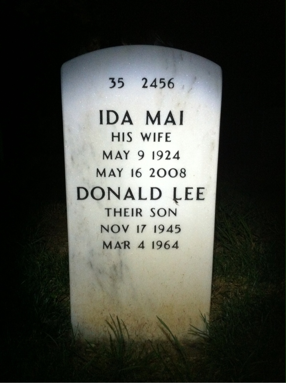 Back of headstone — Thomas Miller