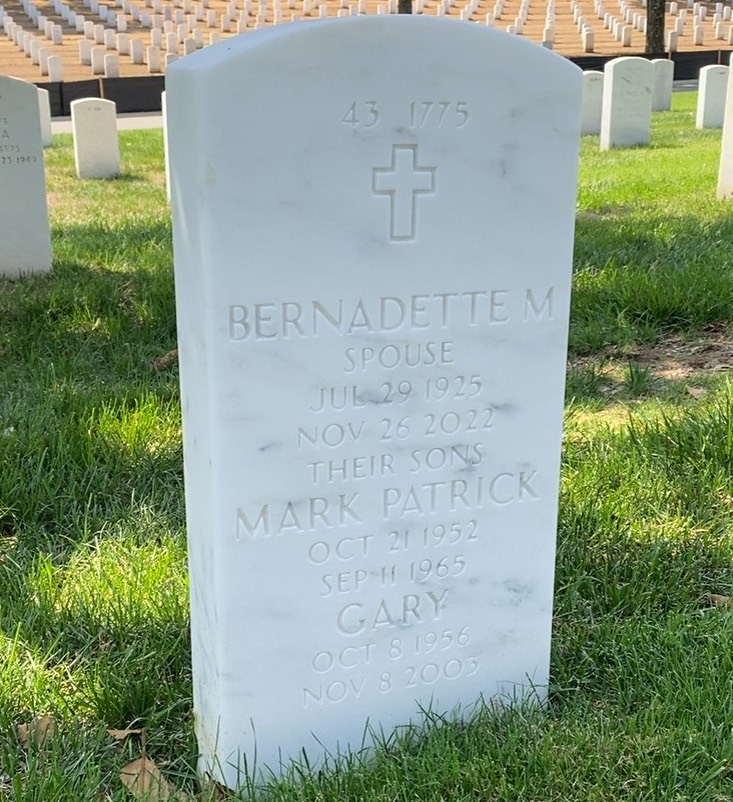 Back of headstone — Lee Overman
