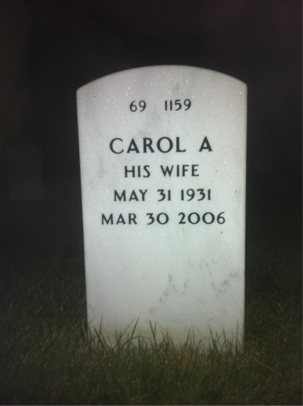Back of headstone — Robert Van Horn