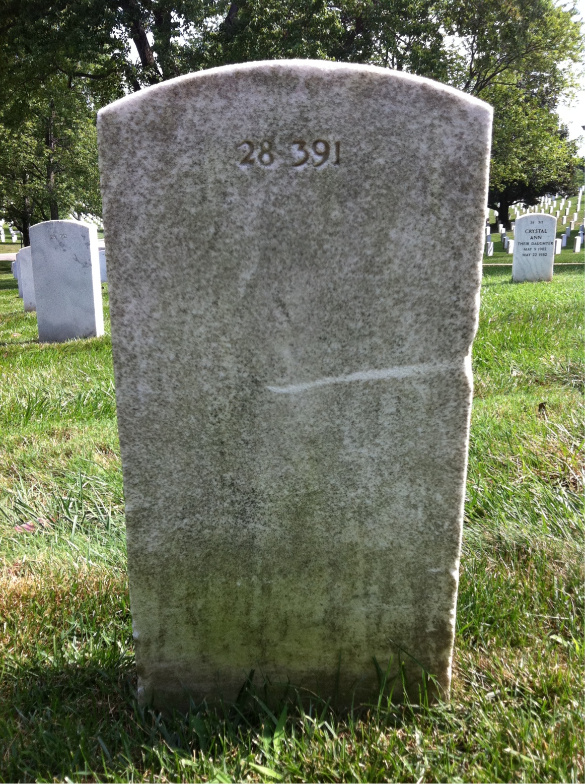 Back of headstone — Marie Armstrong