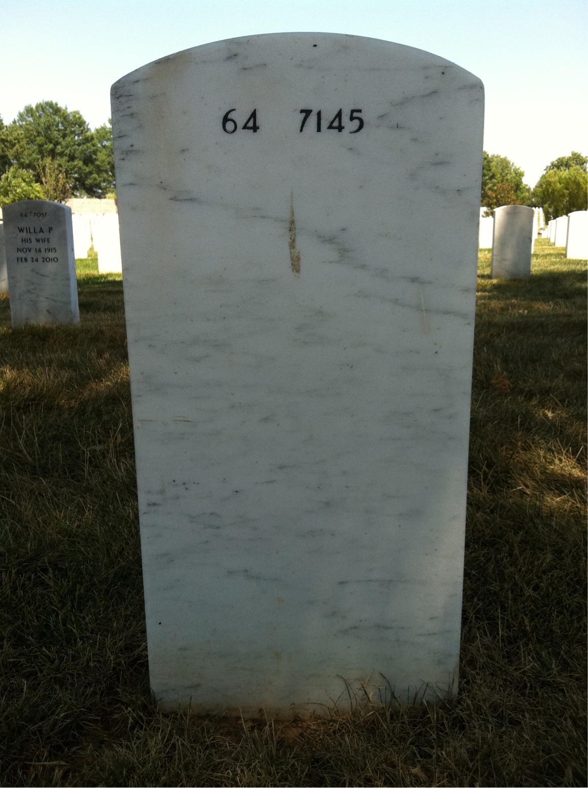 Back of headstone — William Livingston