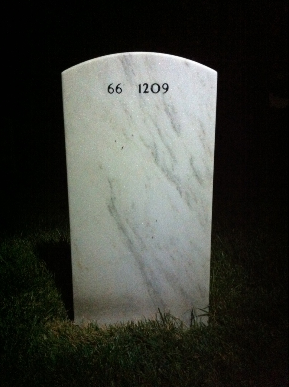 Back of headstone — James Alexander