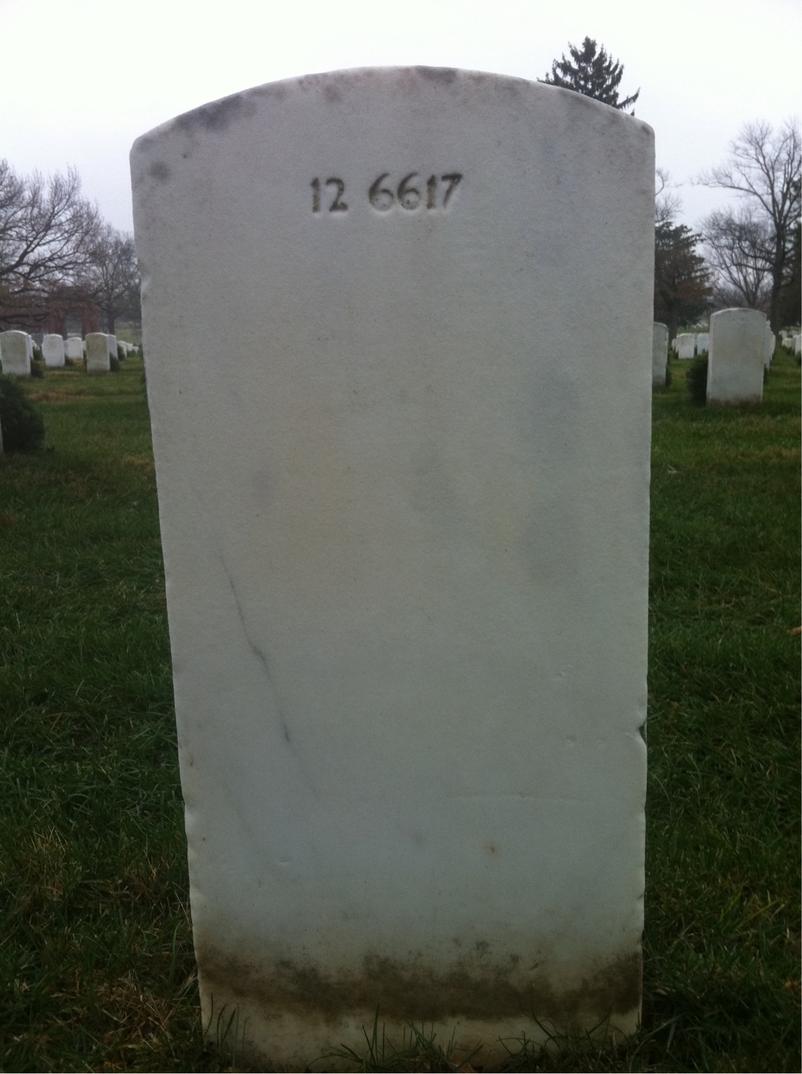 Back of headstone — Harry Miner