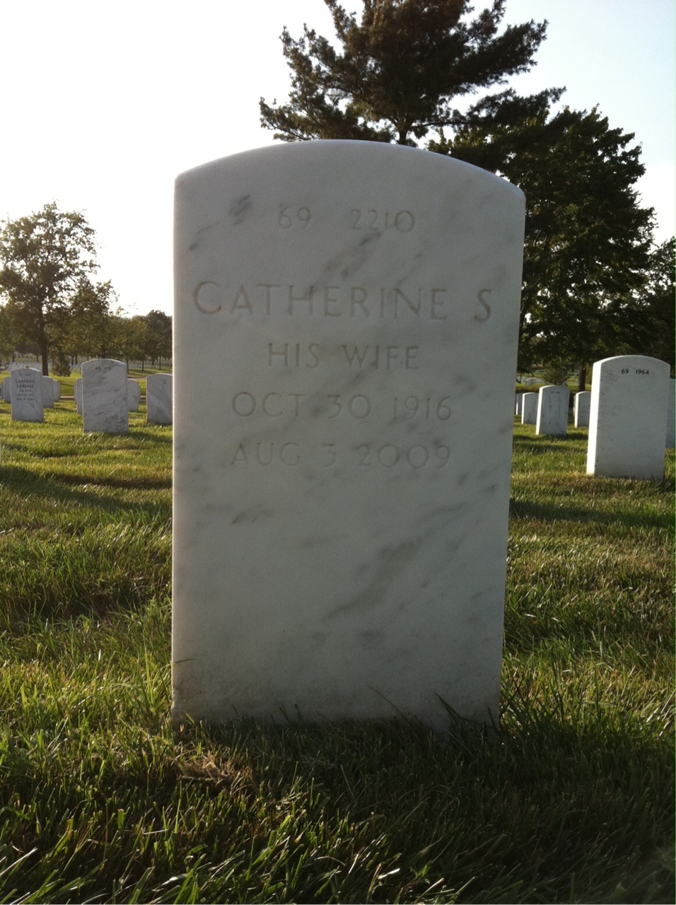 Back of headstone — Catherine Moss