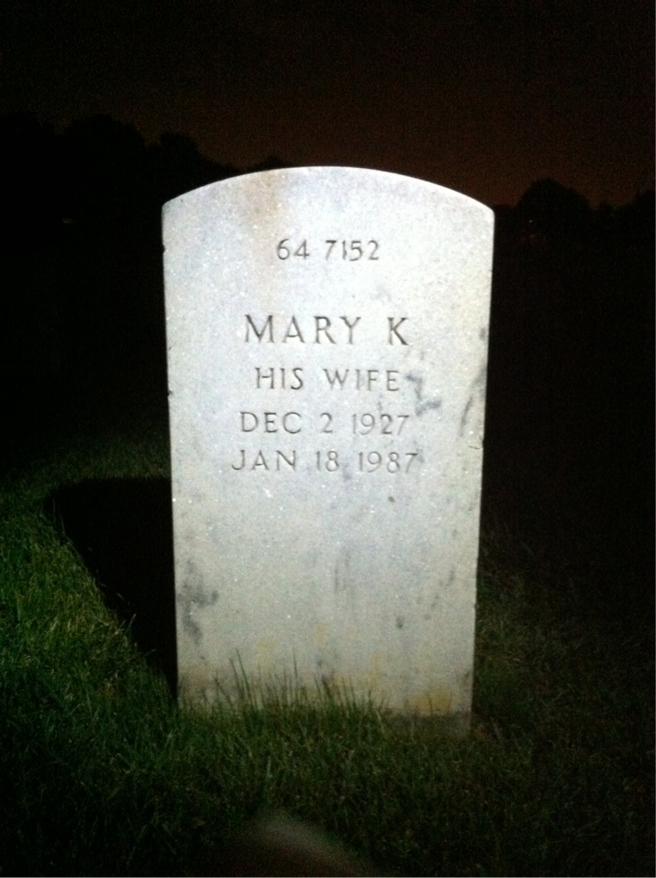 Back of headstone — Johnson Agnew