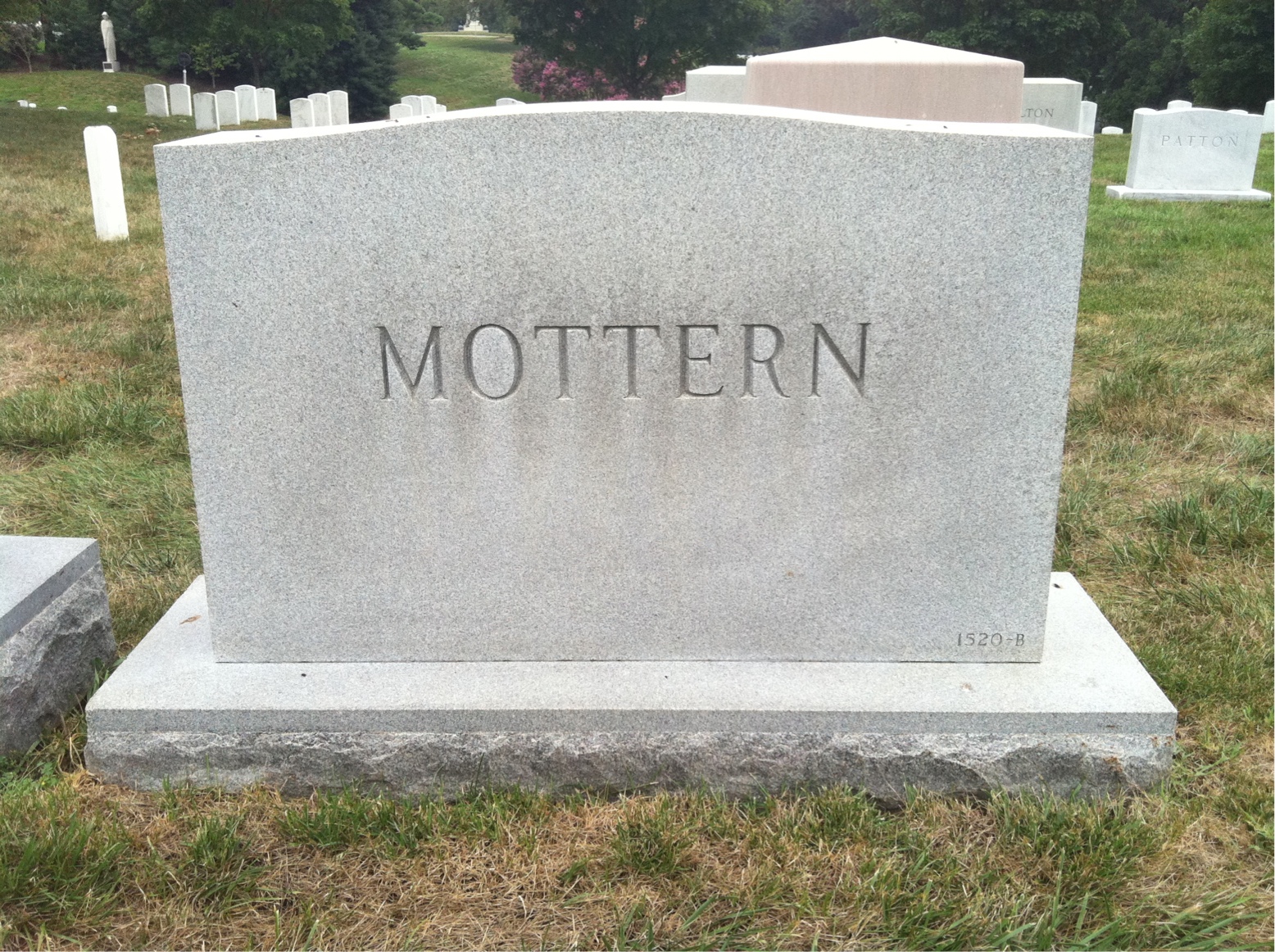 Back of headstone — Helen Mottern
