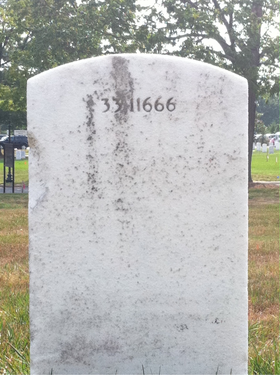 Back of headstone — Charles Allen