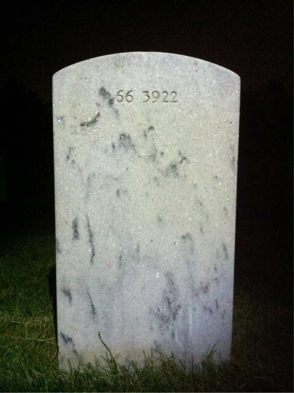 Back of headstone — Jasper Barnum