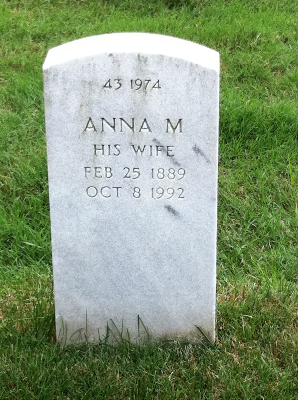 Back of headstone — John Murphy