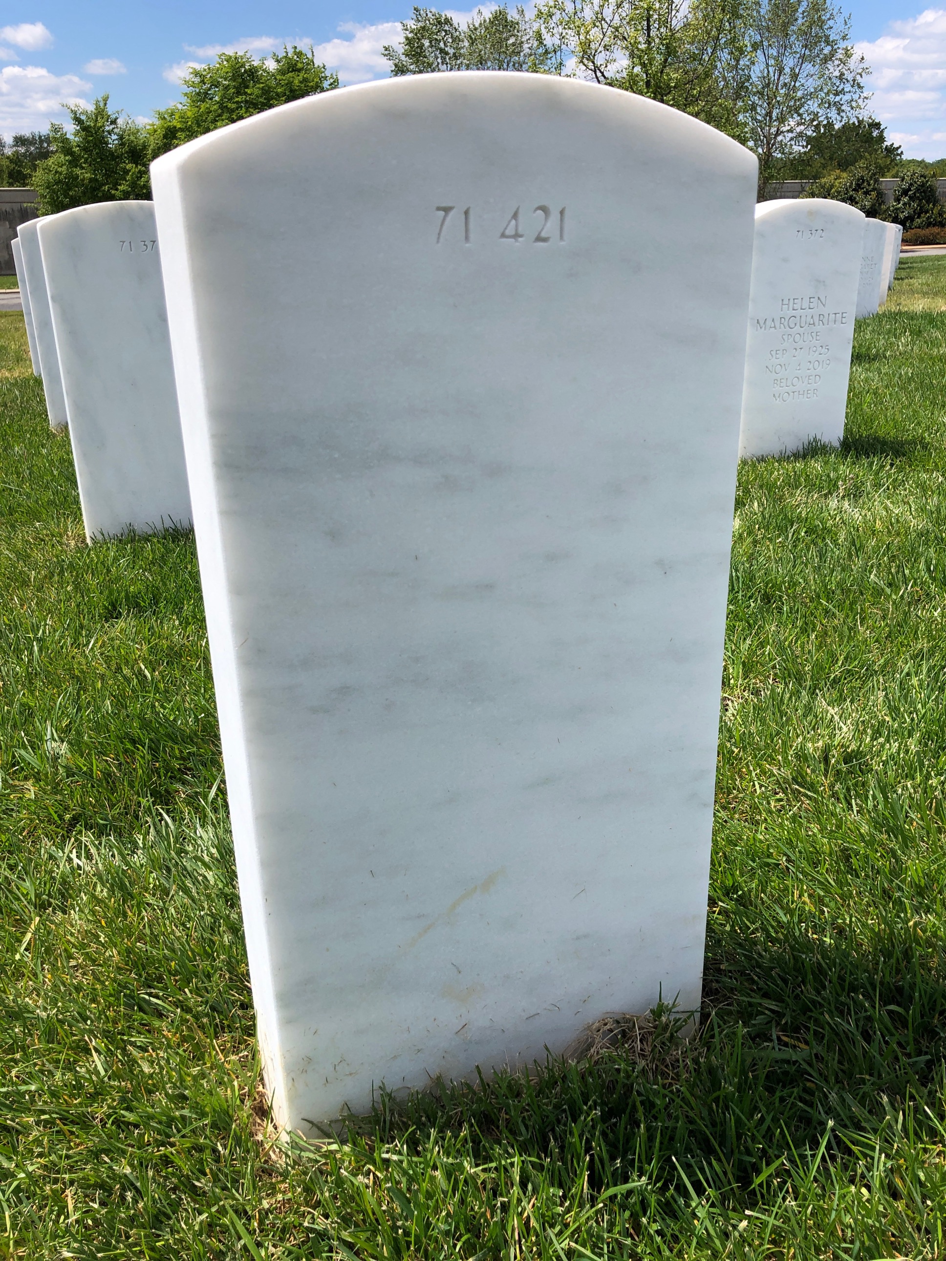 Back of headstone — William Edward Hopewell
