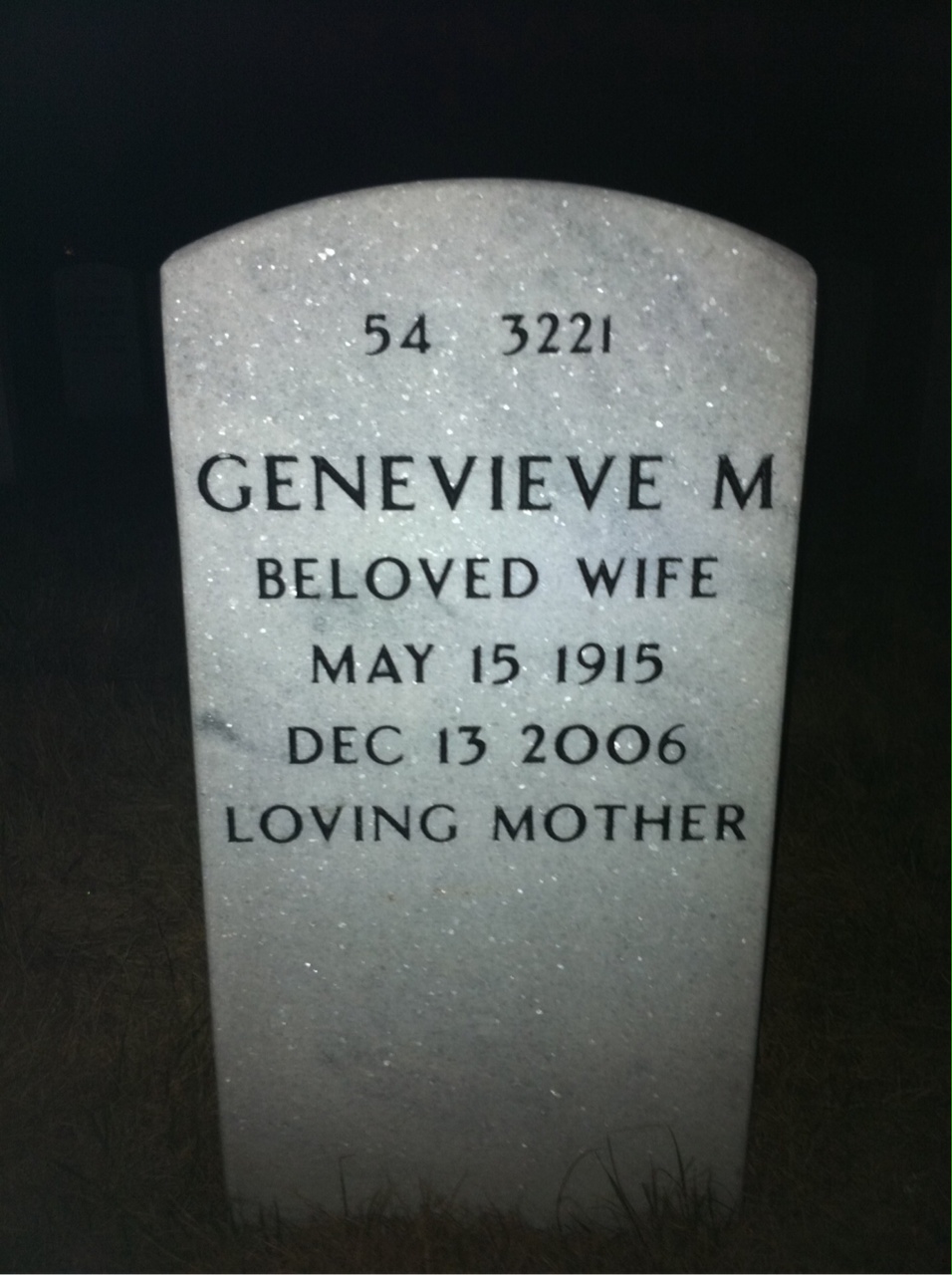 Back of headstone — Ernest Malnassy