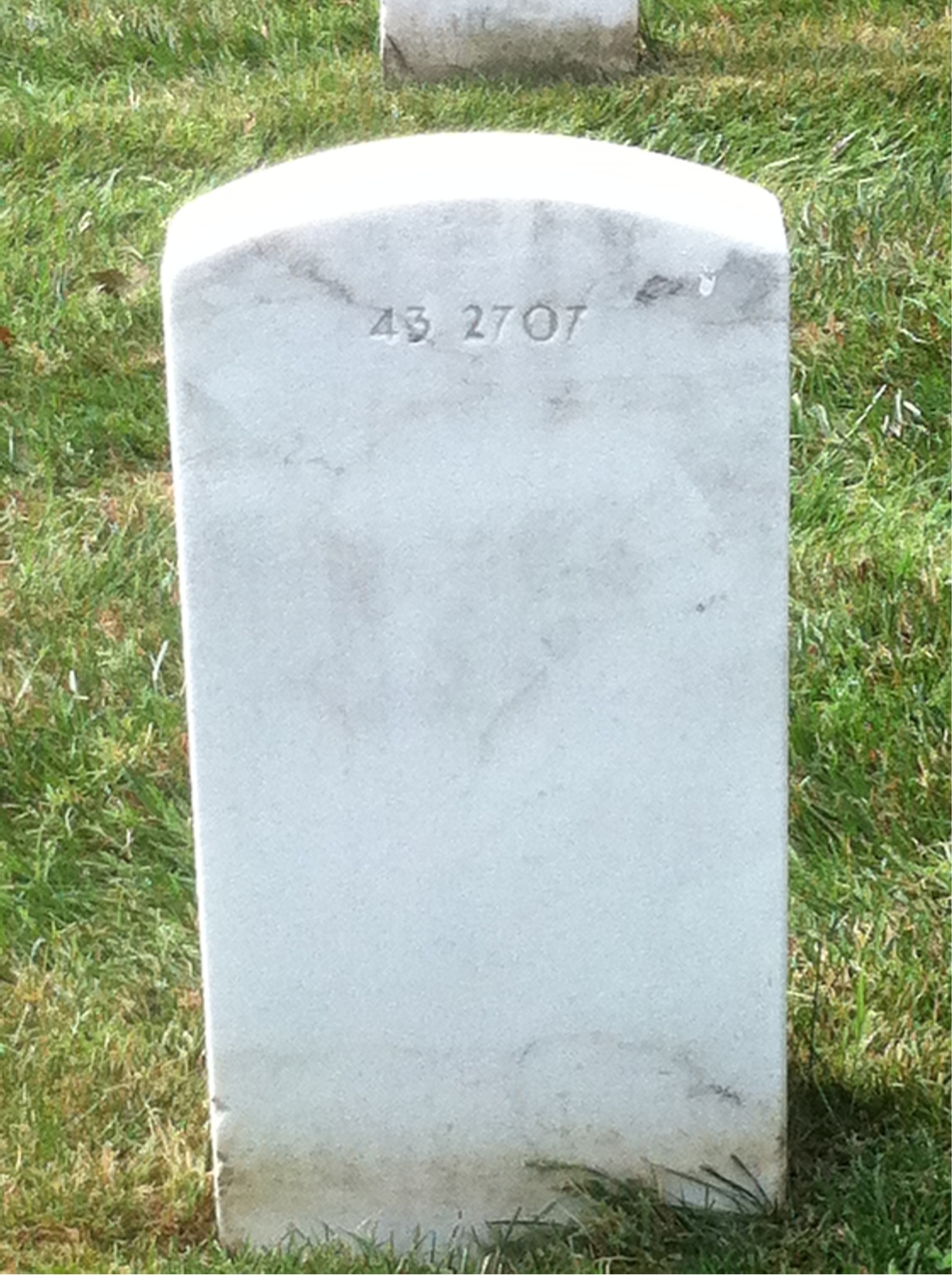 Back of headstone — William Bakersmith
