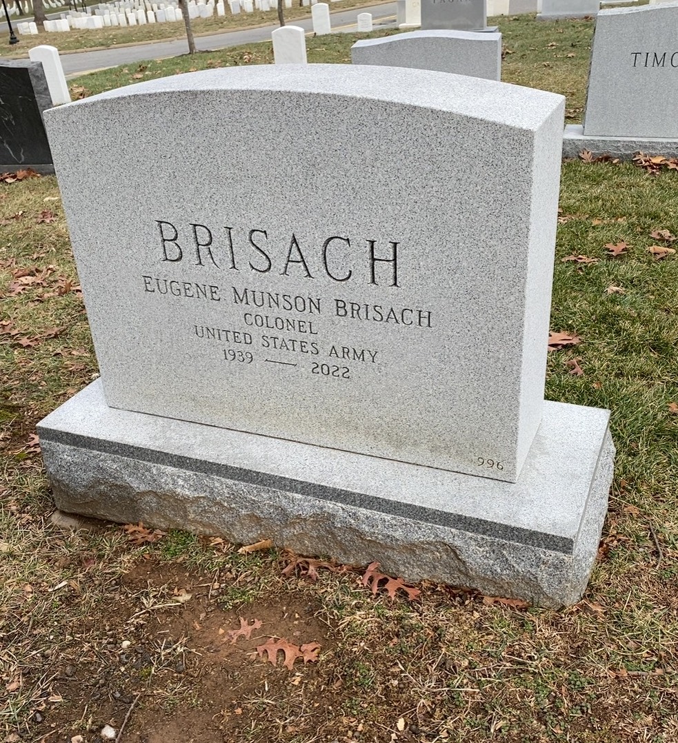 Back of headstone — Eugene M Brisach