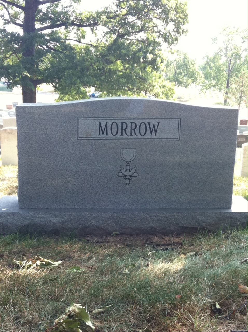 Back of headstone — Jesse Morrow