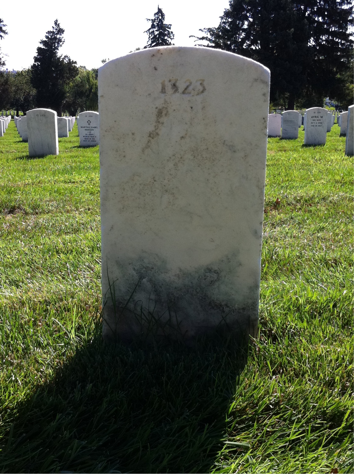 Back of headstone — Howard Alloway