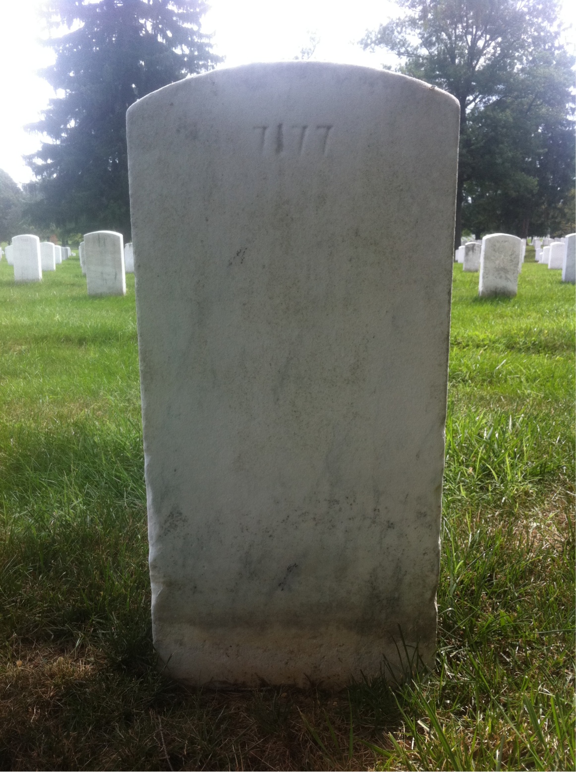 Back of headstone — Forrest Mueller