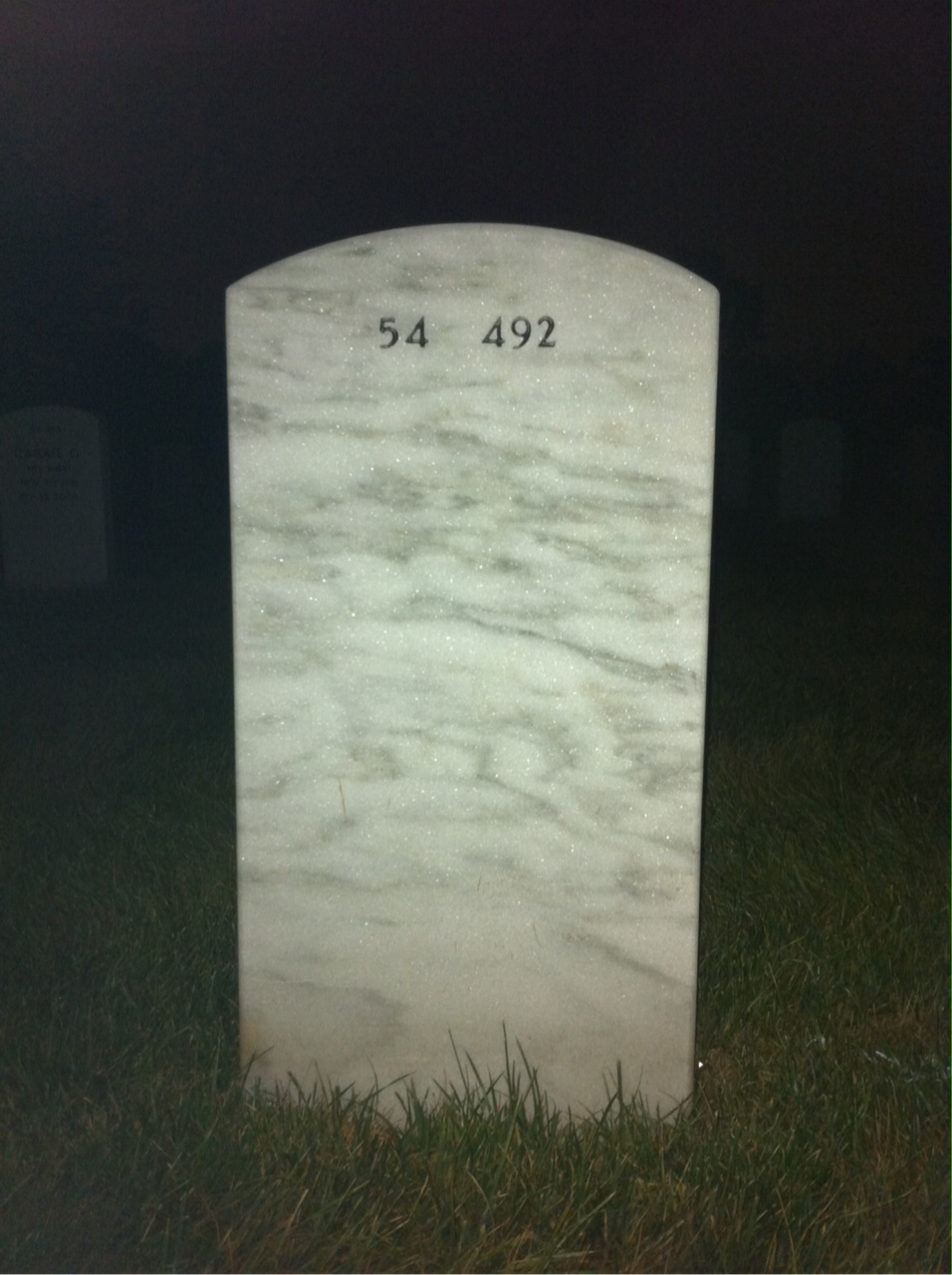 Back of headstone — W B Clark