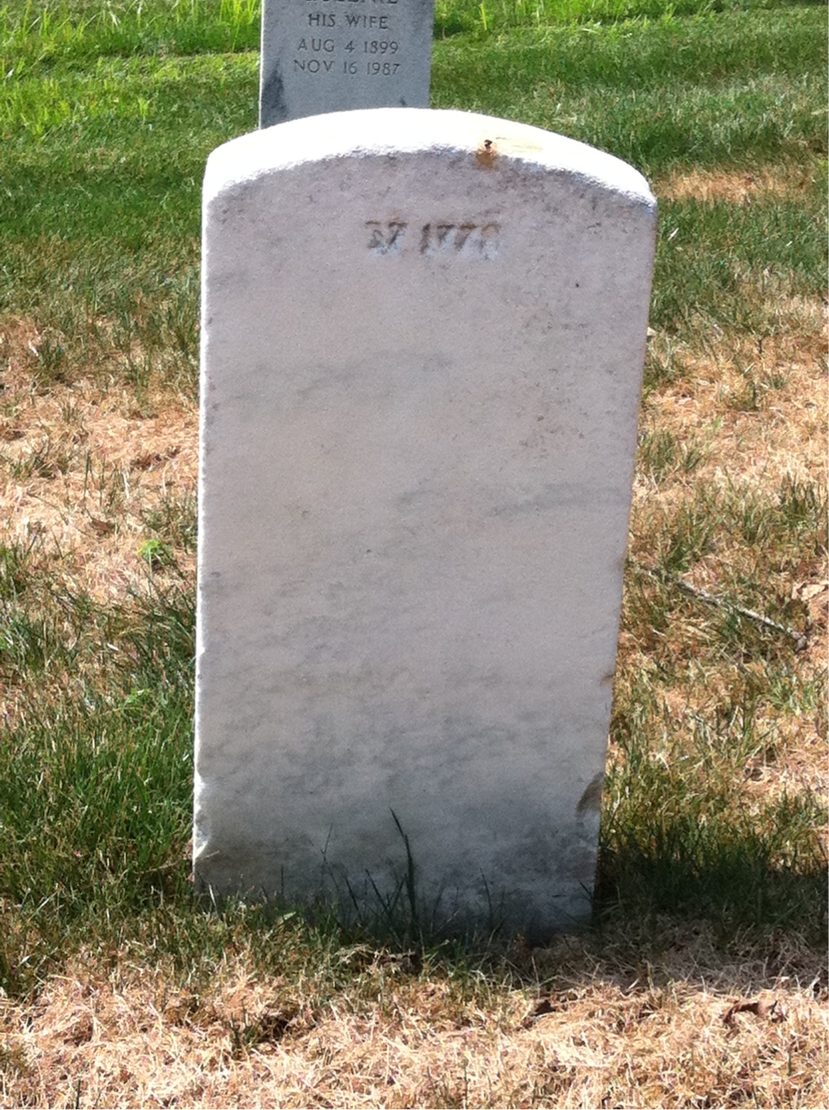 Back of headstone — John Baldwin