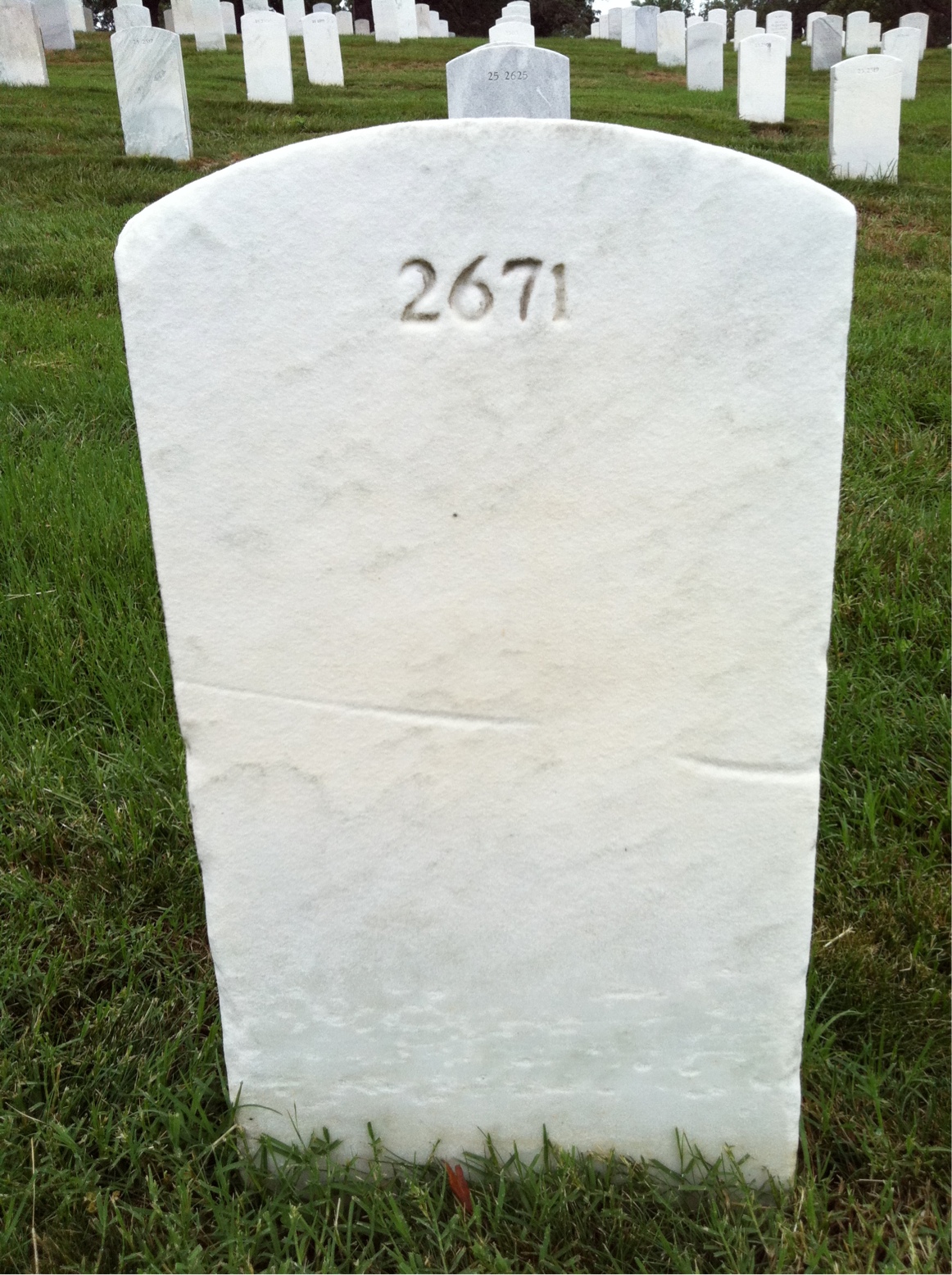 Back of headstone — Frank Morris