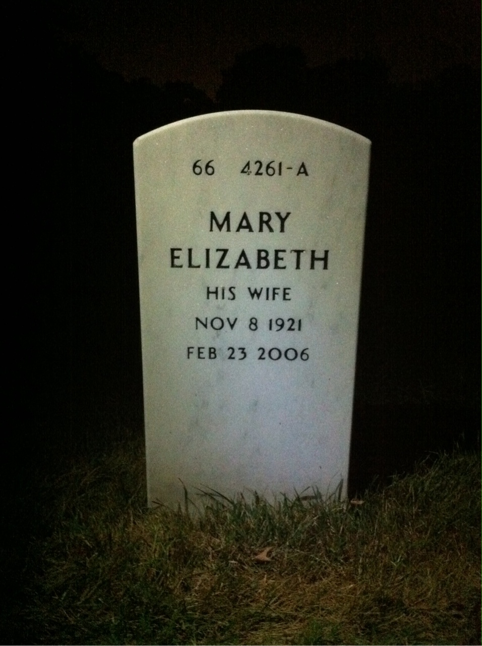 Back of headstone — Walter Leek