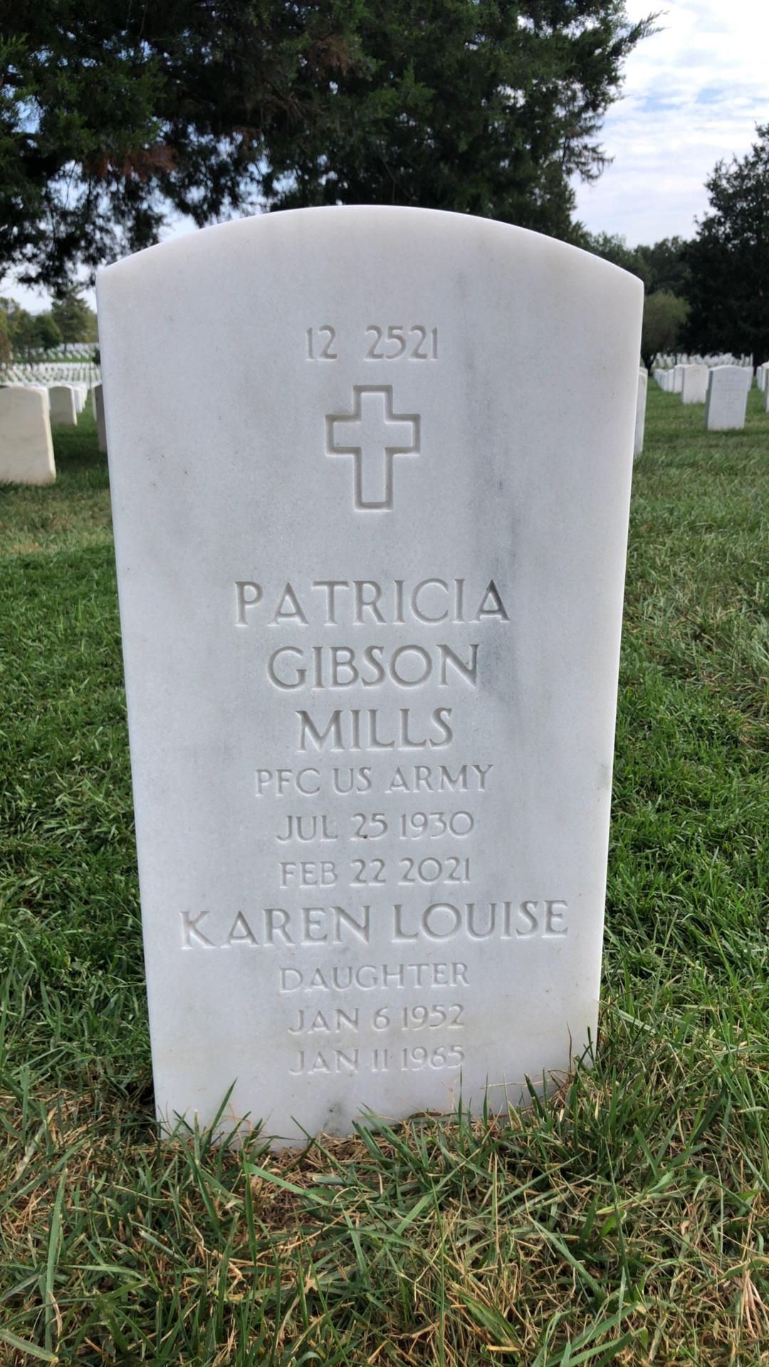Back of headstone — Forrest Mills