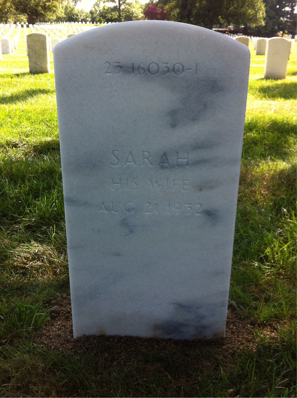 Back of headstone — Charles Minkins