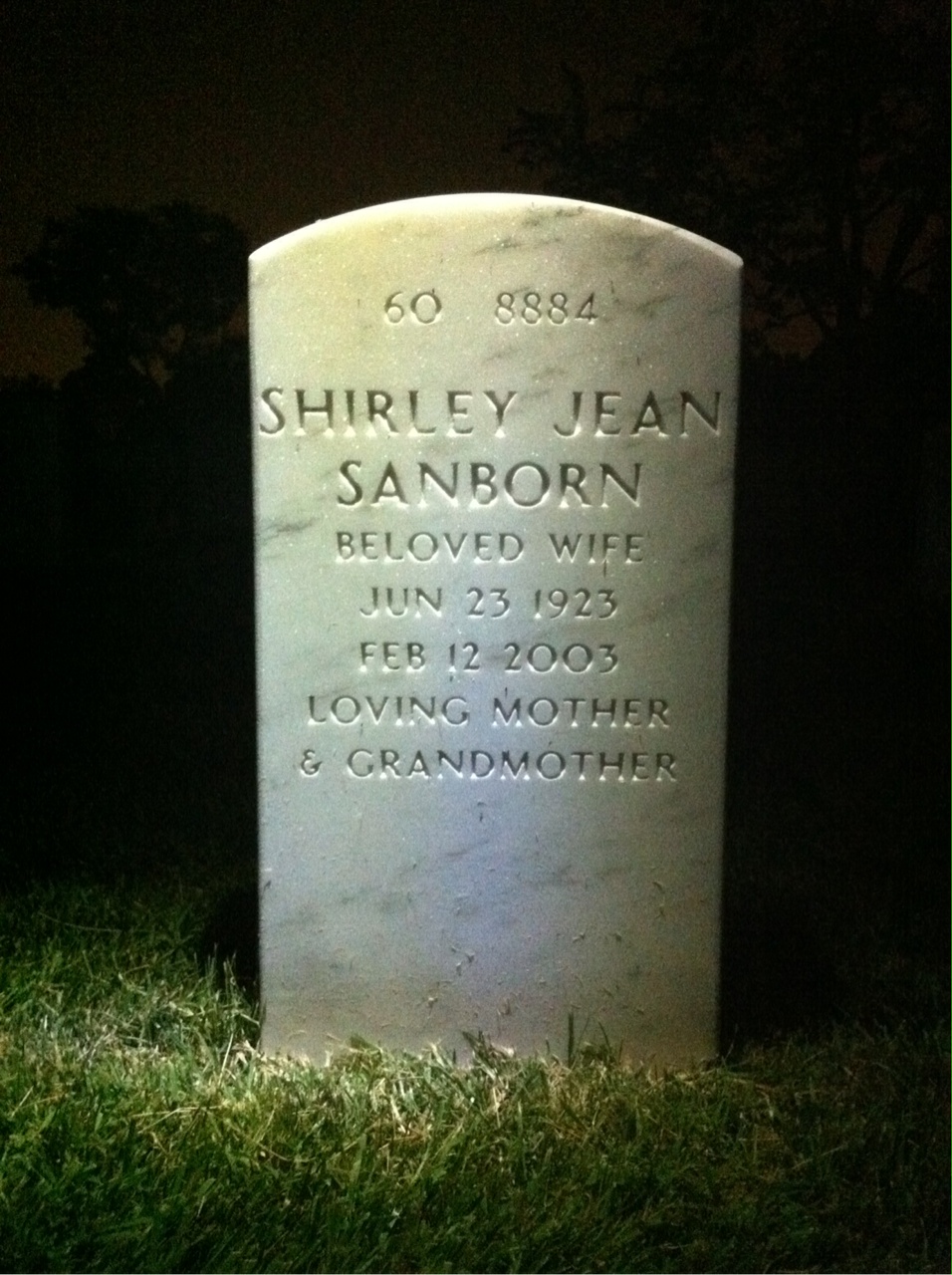 Back of headstone — James Barnett