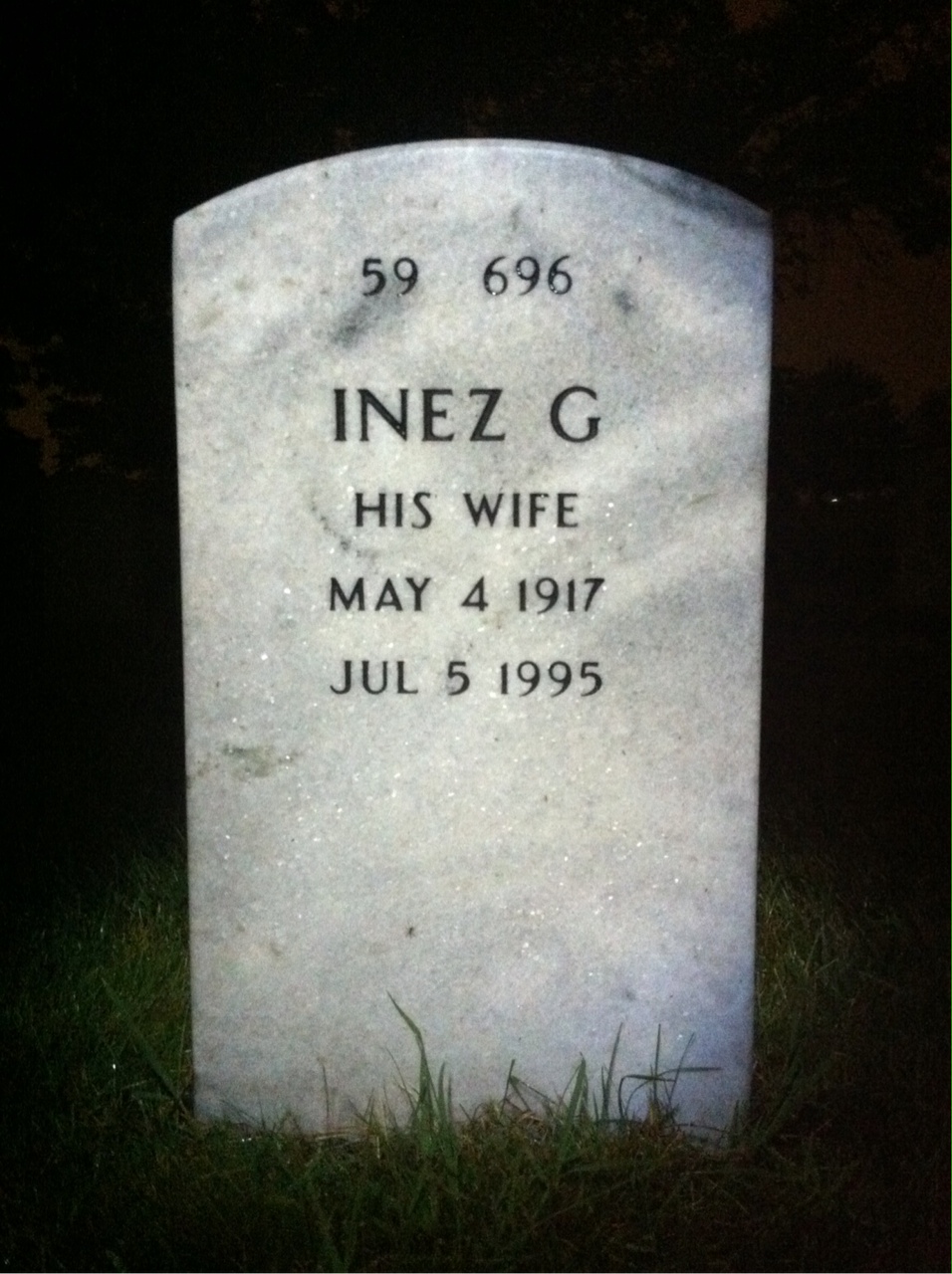 Back of headstone — Irving Boswell